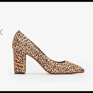 Genuine Calf Hair Leopard Block Heel Pump size 7